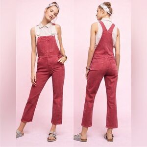 Anthropologie 3 x 1 NYC Washed Red Overall Jeans Womens XS